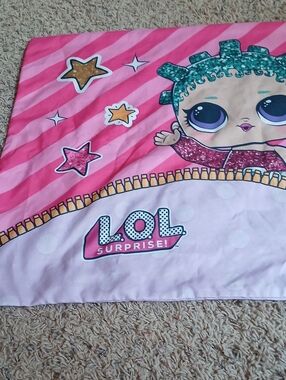 L.O.L. Surprise! Pink and Green Striped Doll Pillowcase